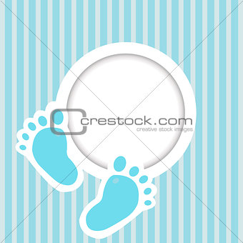 Blue card with baby feet