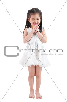 Asian girl making a wish