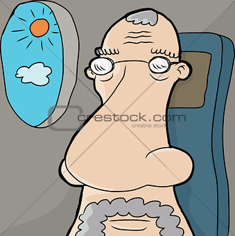 Senior Man on Plane