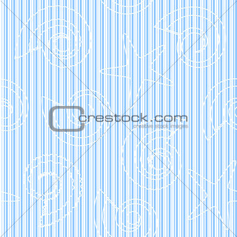 Sea life seamless pattern with stripes