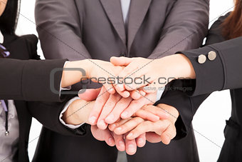 business team with hand together for teamwork concept