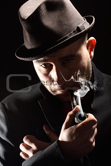  portrait of a pipe smoker