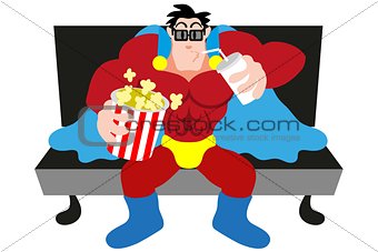 Superhero Watching A Movie