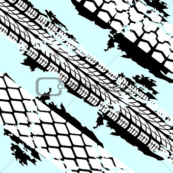 Abstract background tire prints, vector illustration