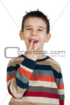 Child shows his tooth