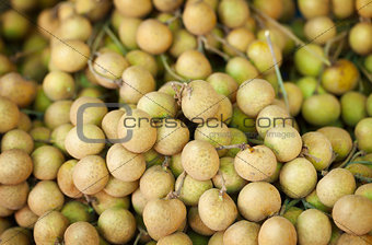Longan fruit on the counter of the Asian market