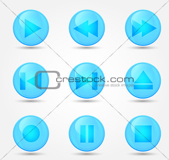 Media player buttons collection. Vector design elements