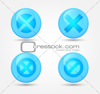 Set of glossy prohibitory icons. Vector icons