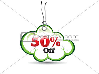 abstract cloud based sale tag