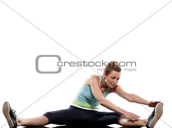 woman workout stretching position