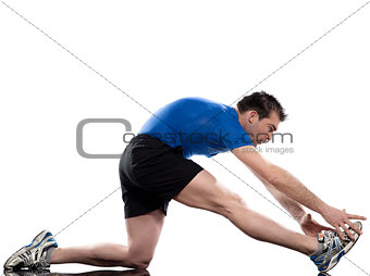 man workout stretching posture