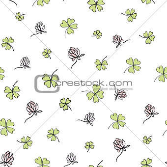 Seamless clover background. Vector, EPS8