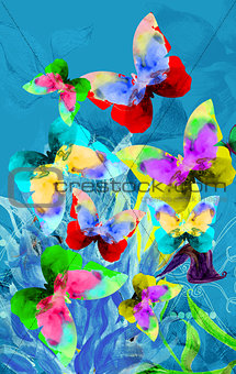 Colorful illustration of butterflies