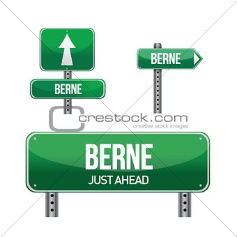 Berne city road sign