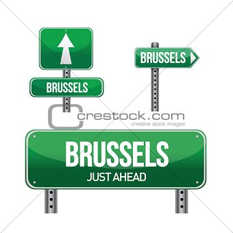 brussels city road sign