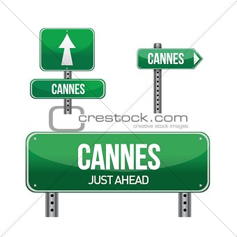 cannes city road sign