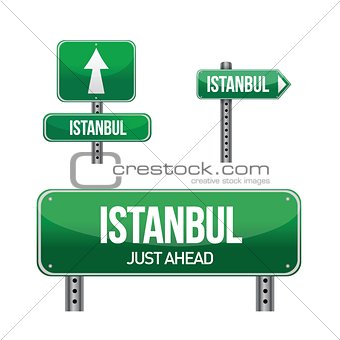 istanbul city road sign