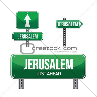 jerusalem city road sign