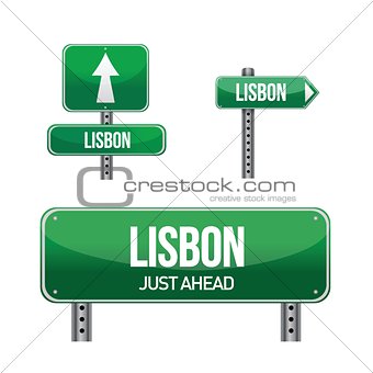 lisbon city road sign