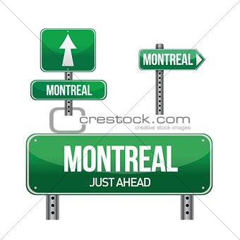 Montreal city road sign