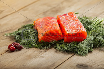 Salty salmon with cranberry