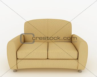 Leather sofa on the white