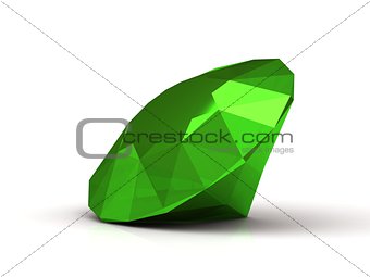 Splendid emerald made in form of the diamond