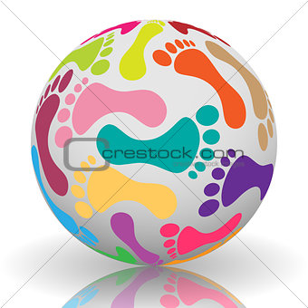 Footprint on the ball