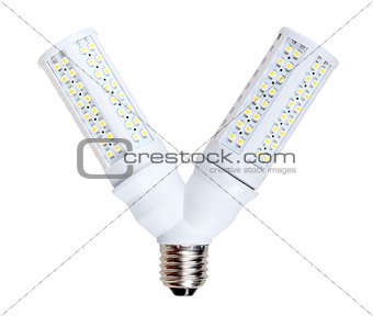 LED-lamps in V-form splitter
