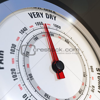 Barometer Dial Set to Very Dry, Weather Forecast