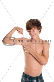 Muscle Teen With Funny Face