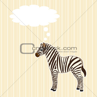 Greeting card with zebra