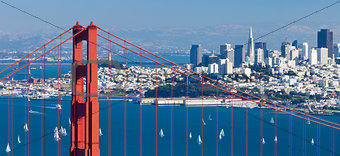 San Francisco Panorama w the Golden Gate bridge