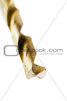 Gold drill, isolated on white