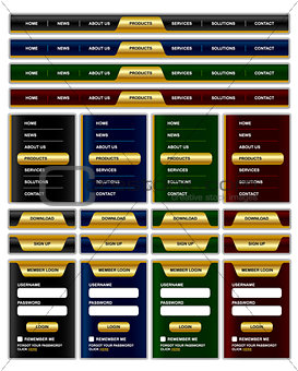 Navigation menu and website elements