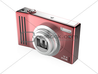 Red digital photo camera