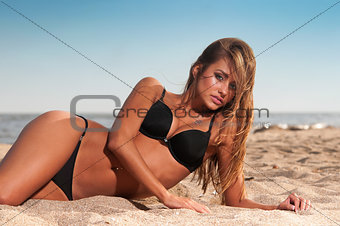 beautiful woman in a bathing suit 