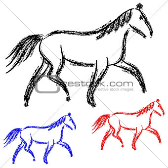   horses outlines. 