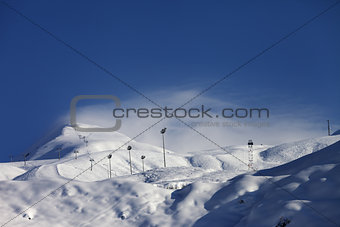 Ski slope and ropeways