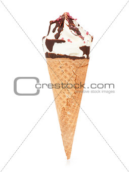 ice cream cone with chocolate