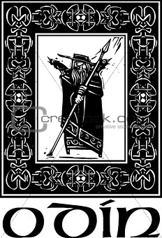 Norse God Odin With Border