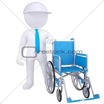 3d white man got rid of the wheelchair