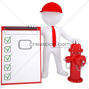 3d white man next to a fire hydrant