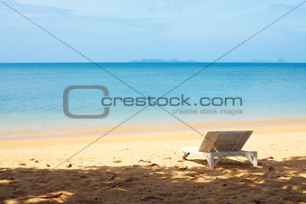 Chaise lounge on a beach