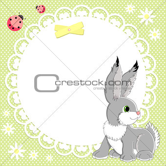Vector background with cute bunny 