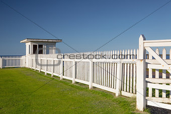 White beach hut