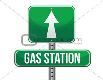 gas station road sign