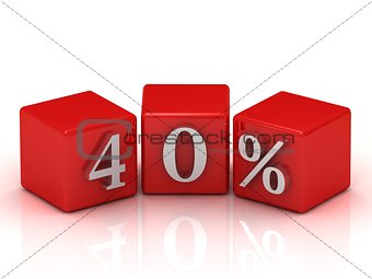 40 percent on red cubes