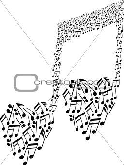 musical note heart symbol