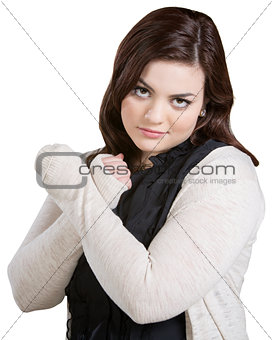 Skeptical Lady with Arms Crossed